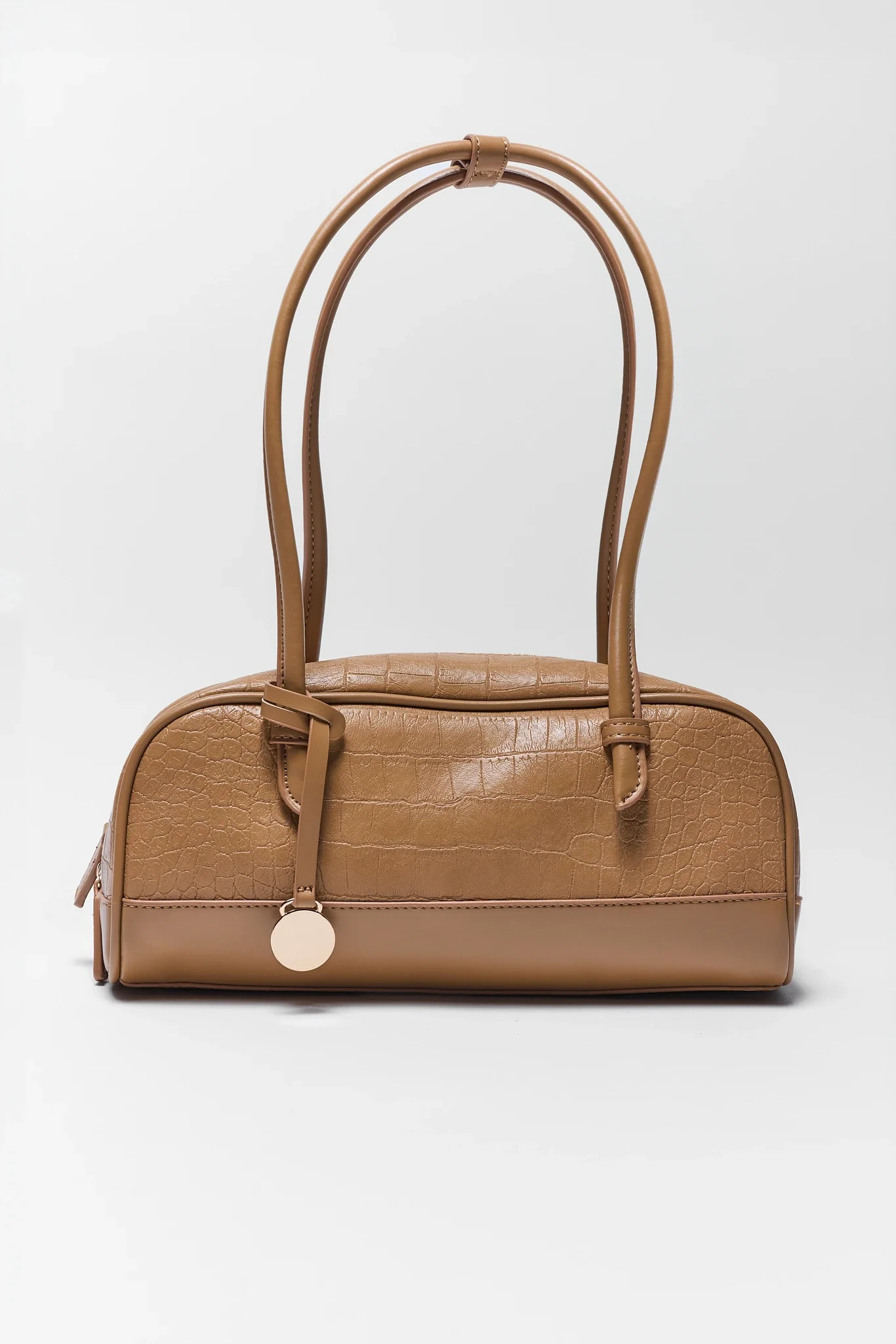 Brown Textured Faux Leather Bag | Avara