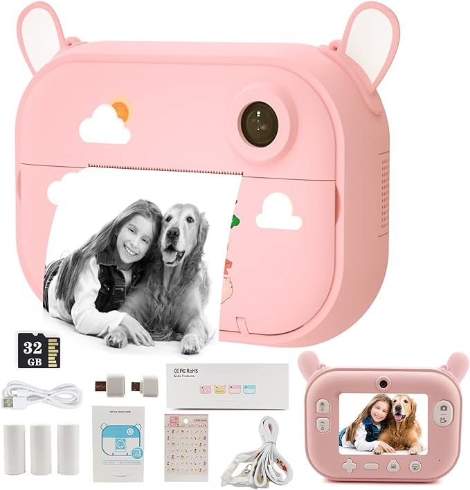 Kids Camera Instant Print Camera Christmas Birthday Gifts for Girls Toy Camera Photo Print Camera... | Amazon (US)