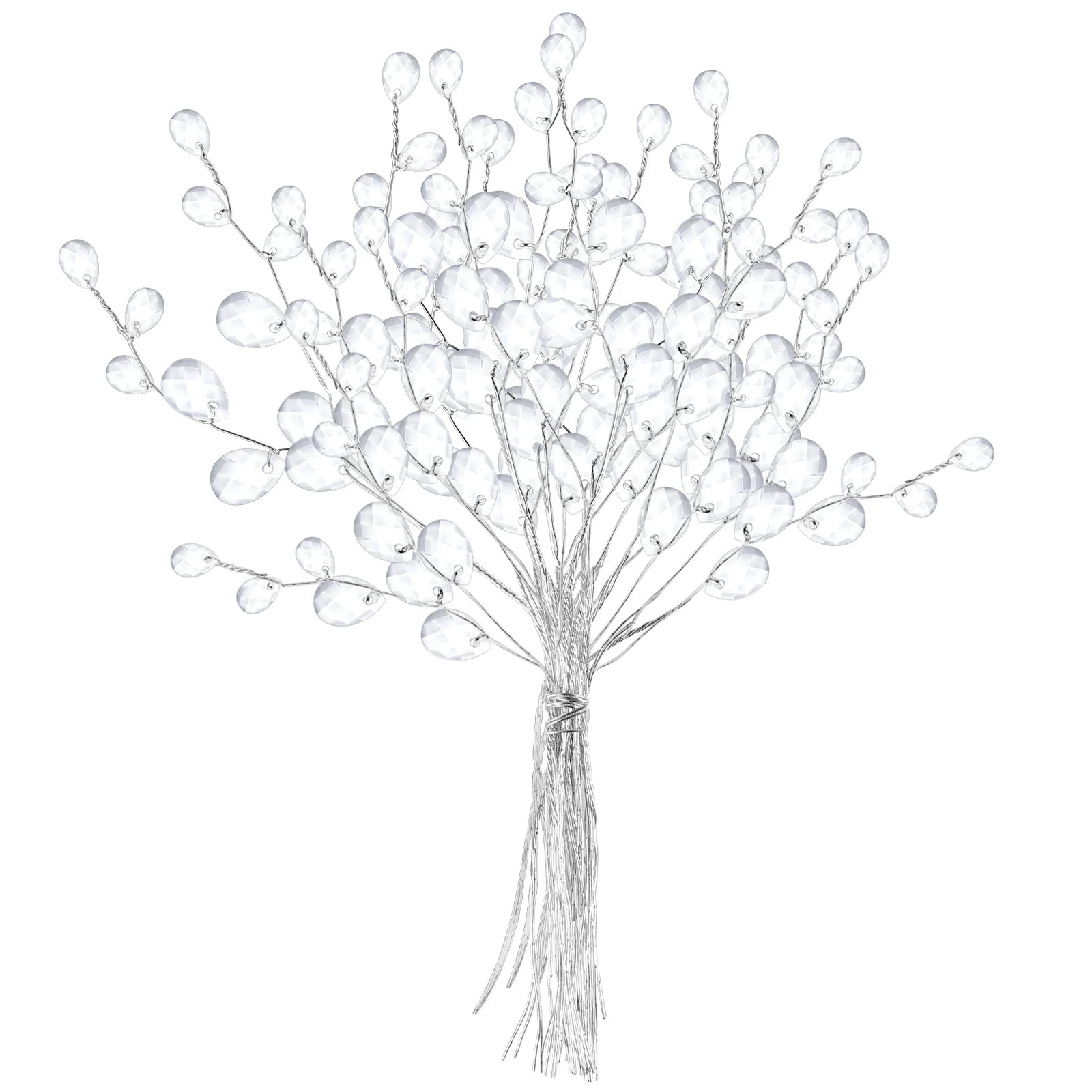 Etereauty Acrylic Flower Flowers Branches Artificial Bead Crystal White Bouquets Tree Vases Chris... | Walmart (US)