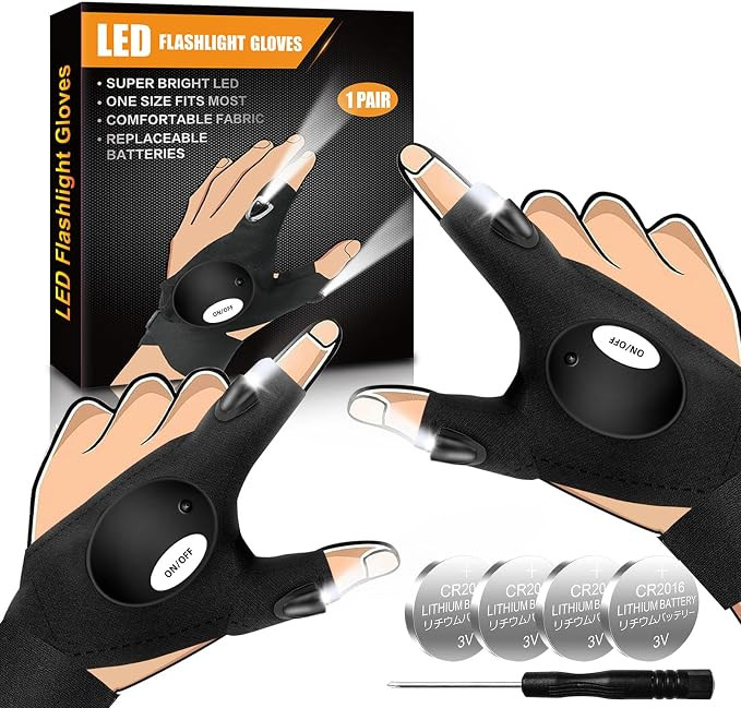 LED Flashlight Gloves, Fathers Day Mens Gifts for Husband Dad from Daughter Son Wife, Cool Gadget... | Amazon (US)