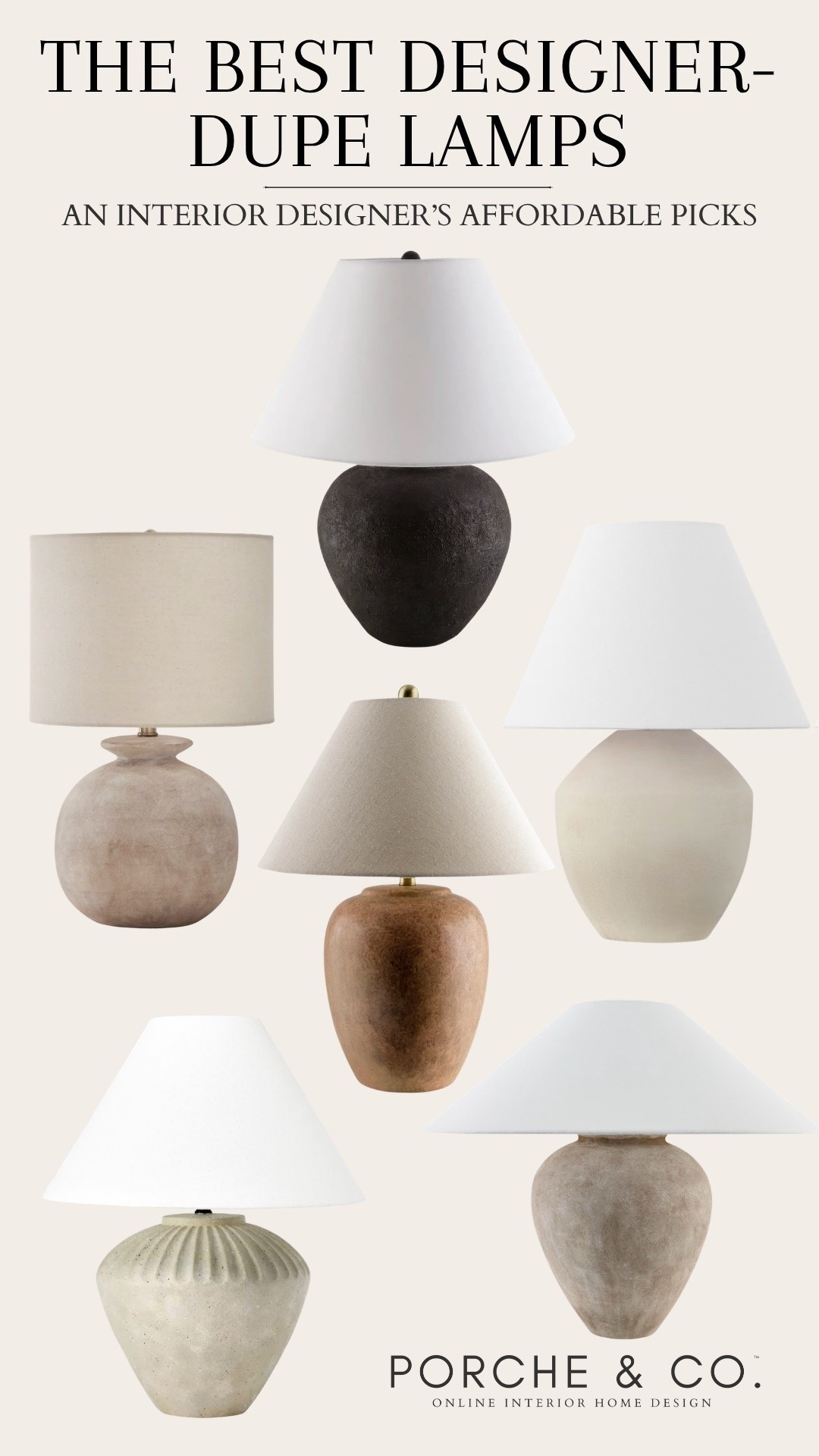 Designer table lamp dupes?! Yes please ✨ These lamps see so affordable but look like they’re are $500+! We are experts at balancing save versus splurge pricing when designing clients homes at Porche & Co. and these are some of our favorite SAVE lamps! From Amazon, Target, Wayfair and more 🤍

#LTKHome