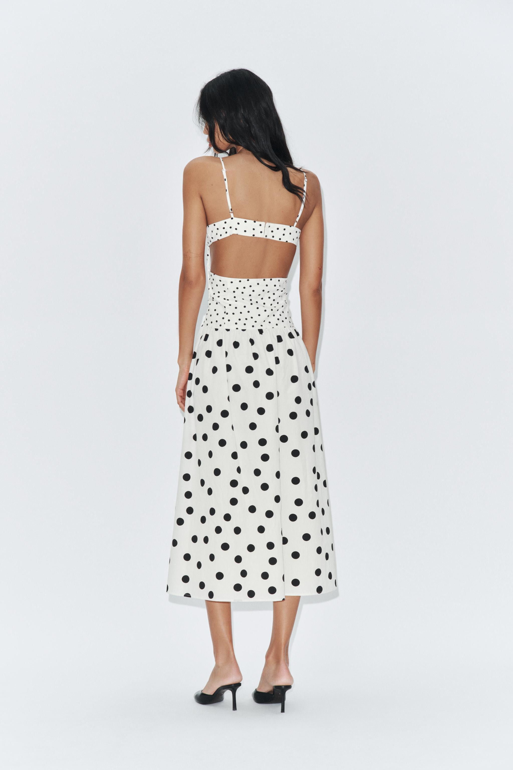 POLKA DOT STRAPPY MIDI DRESS | Zara US