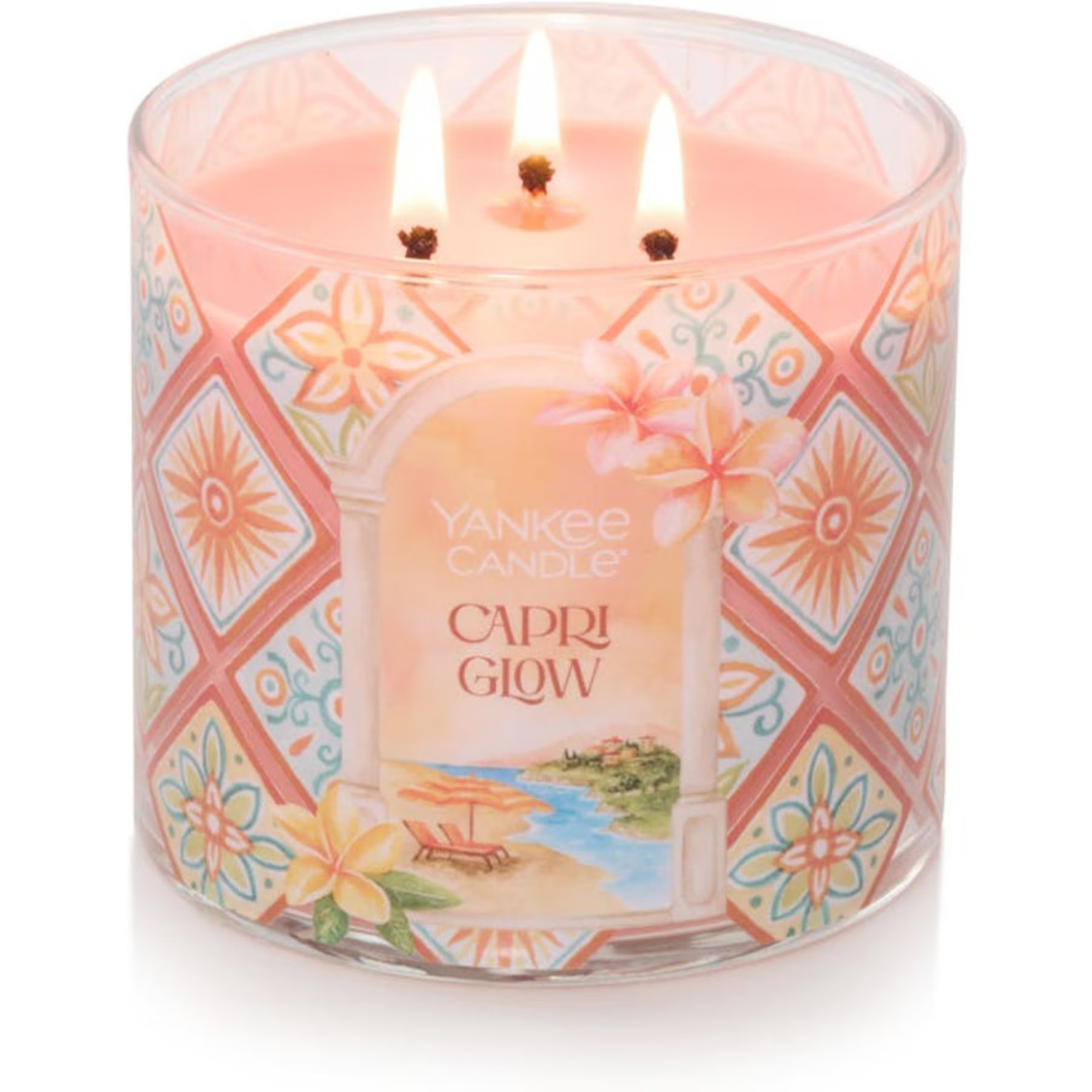 Yankee Candle Capri Glow 3-Wick Decorative Scented Candle | Chewy