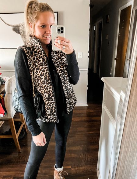 Winter outfit, leopard vest 

#LTKstyletip #LTKSeasonal #LTKfindsunder100