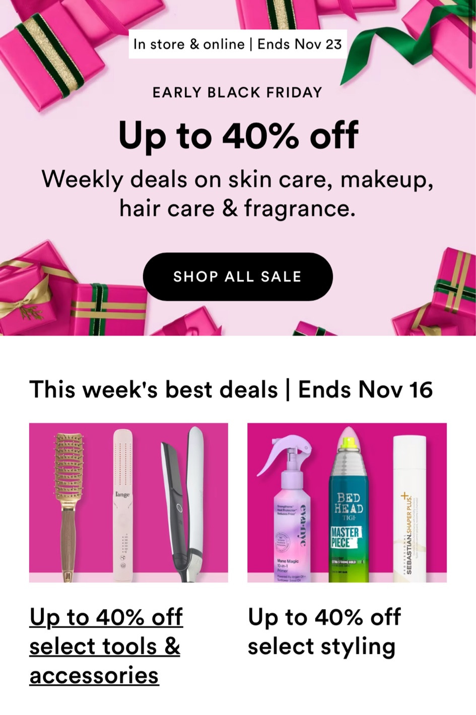 Ulta sale 


#LTKCyberWeek #LTKBeauty #LTKGiftGuide