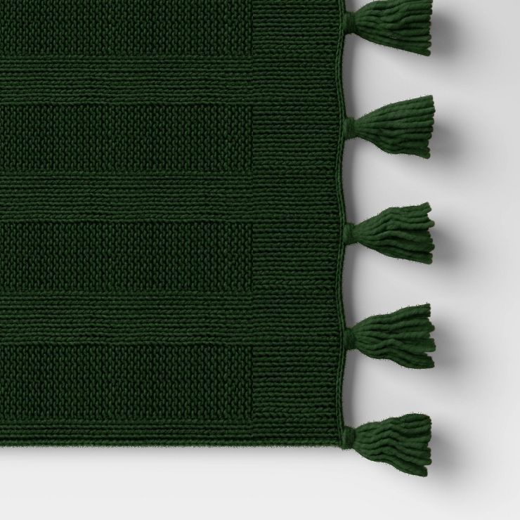 Chunky Knit Striped Throw Blanket with Tassels - Threshold™ | Target