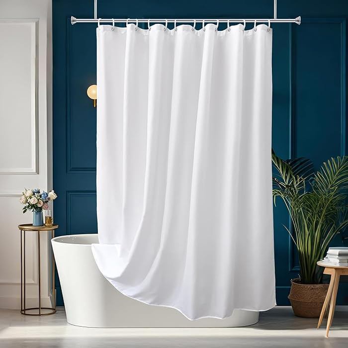 AooHome Fabric 96 inch Extra Long Shower Curtain Liner, Durable Bathroom Curtain for Hotel with H... | Amazon (US)