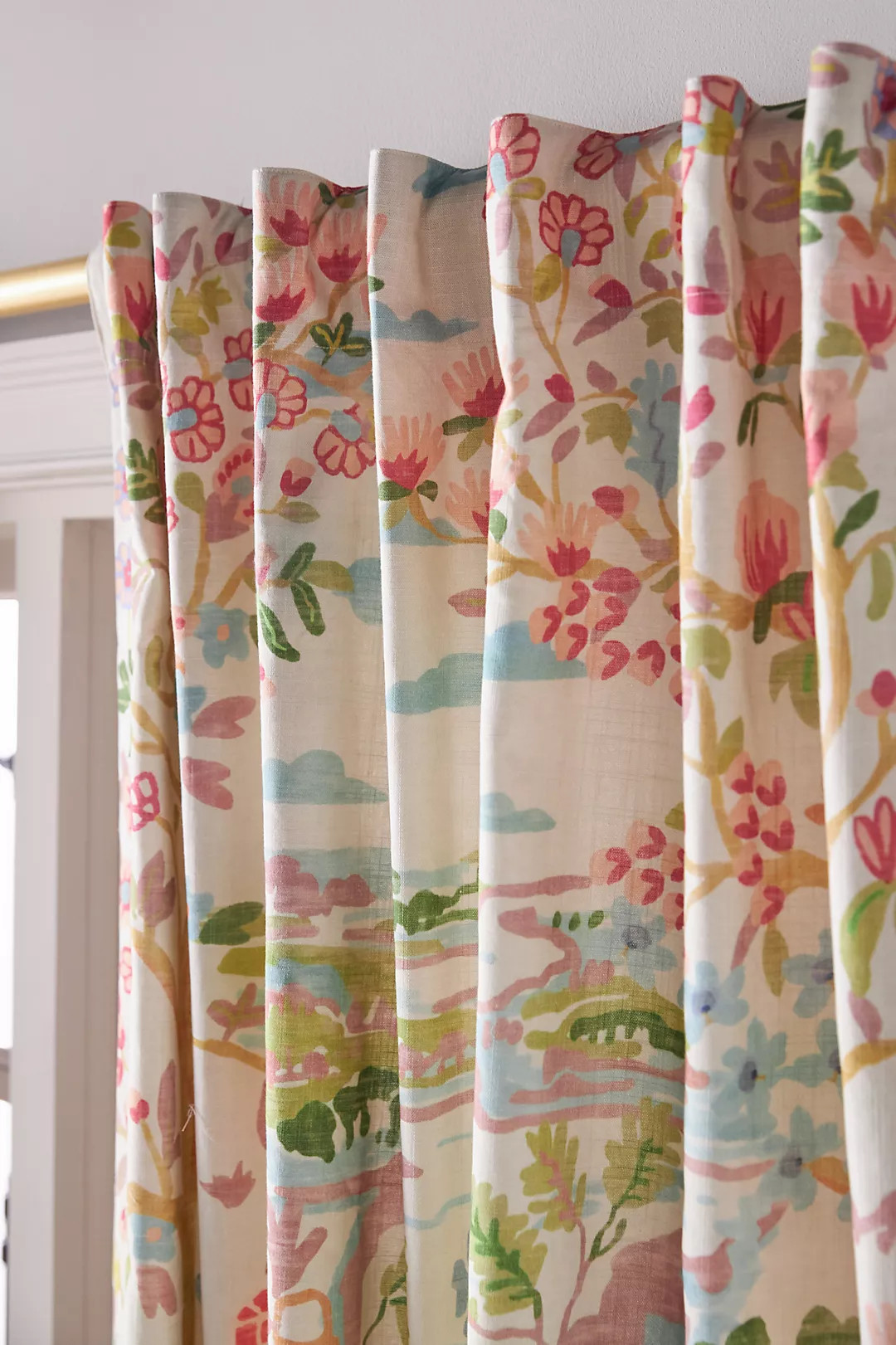 Organic Cotton Tales Menagerie Printed Curtain | Anthropologie (US)