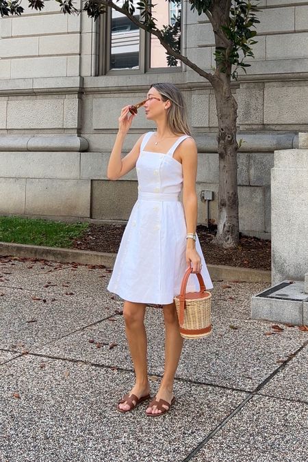 Summer linen dress, classy outfit, classy dresses, summer outfit, old money outfits, white dress 