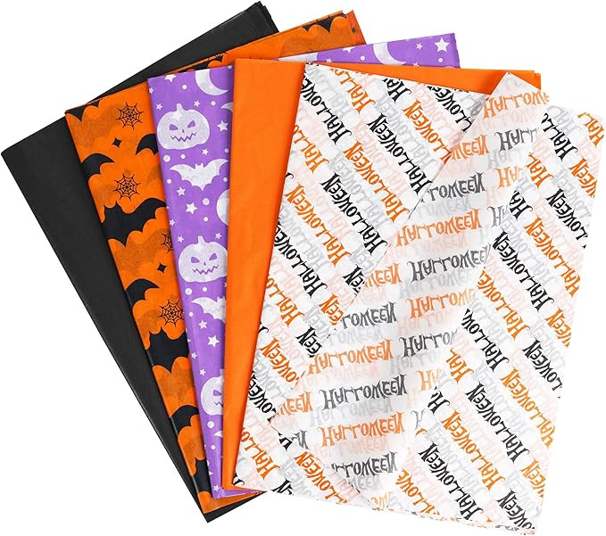 Bobobag 100 Sheets Halloween Tissue Paper for Gift Bags,14"X20" Orange Tissue paper Party Art Dec... | Amazon (US)