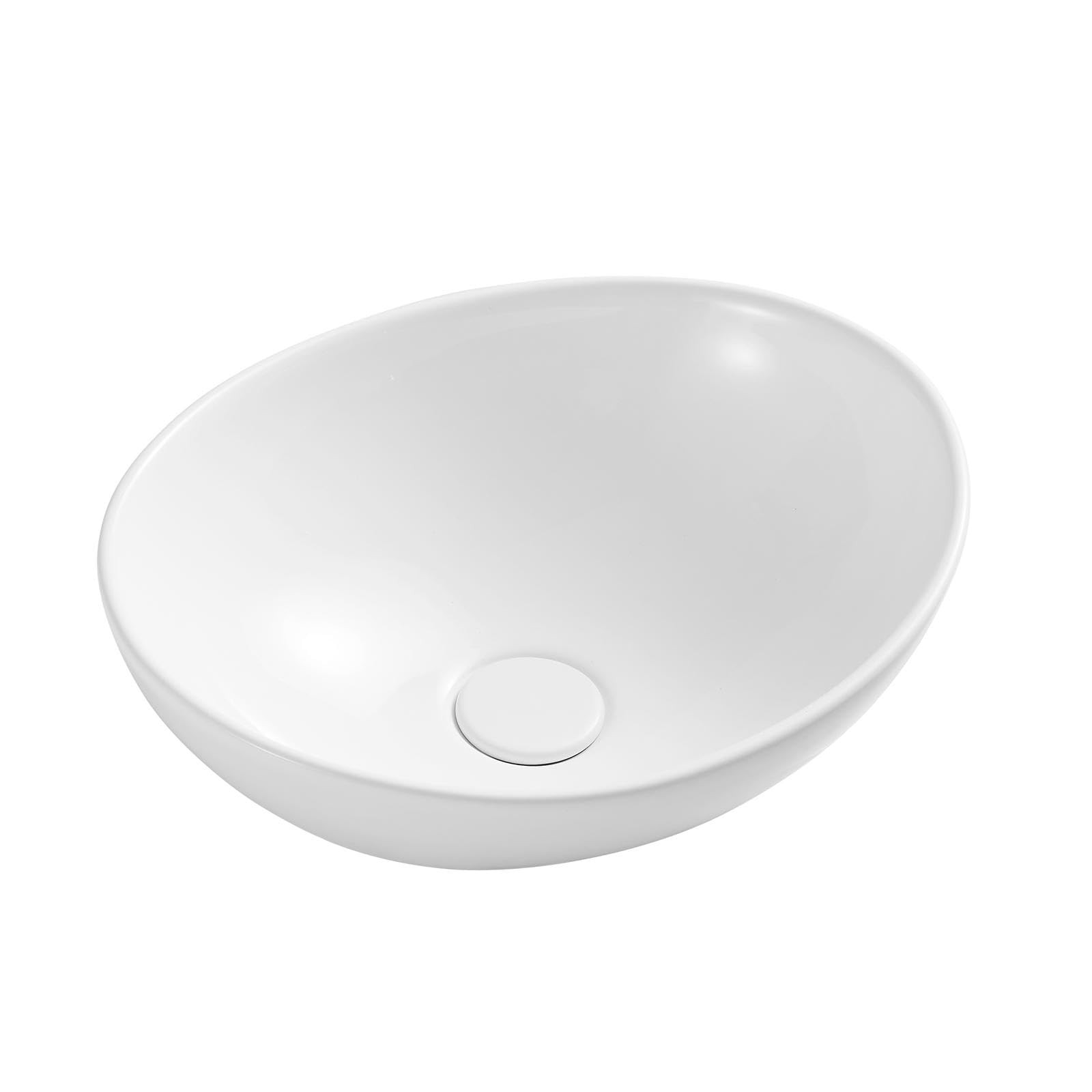 Bathroom Vessel Sink, Eridanus 16" x 13" White Vessel Sink Oval Bathroom Sink Porcelain Ceramic V... | Amazon (US)