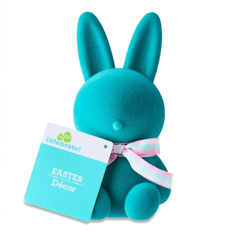 Easter Green Flocked Bunny Decor, 7 in, by Way To Celebrate | Walmart (US)