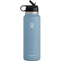 Hydro Flask 40 oz Wide Mouth with Straw Lid Stainless Steel Reusable Water Bottle - Vacuum Insulated | Amazon (US)