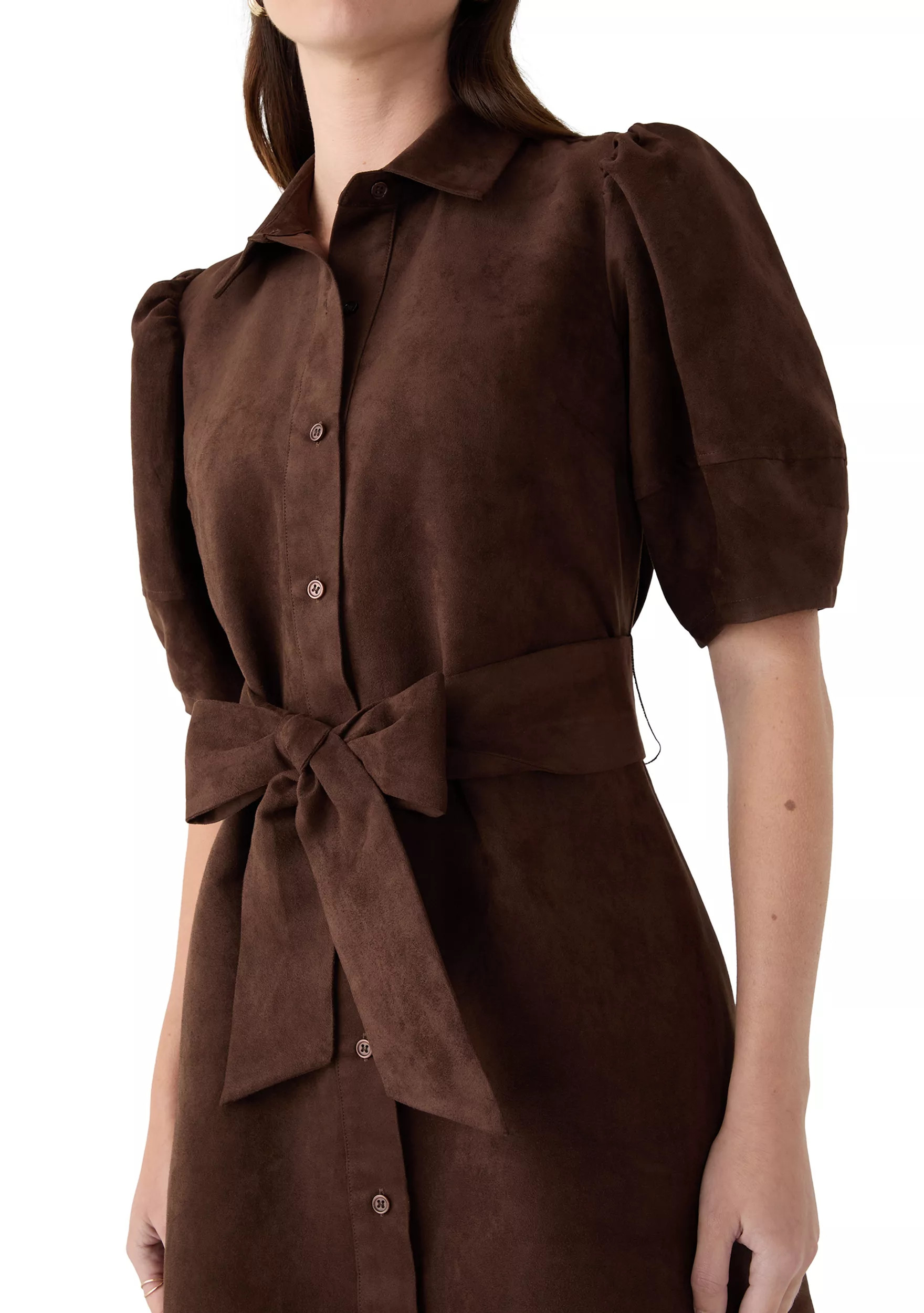 Women's Suede Midi Shirt Dress | Belk