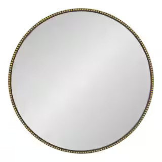 Medium Round Gold Art Deco Mirror (23.6 in. H x 23.6 in. W) | The Home Depot