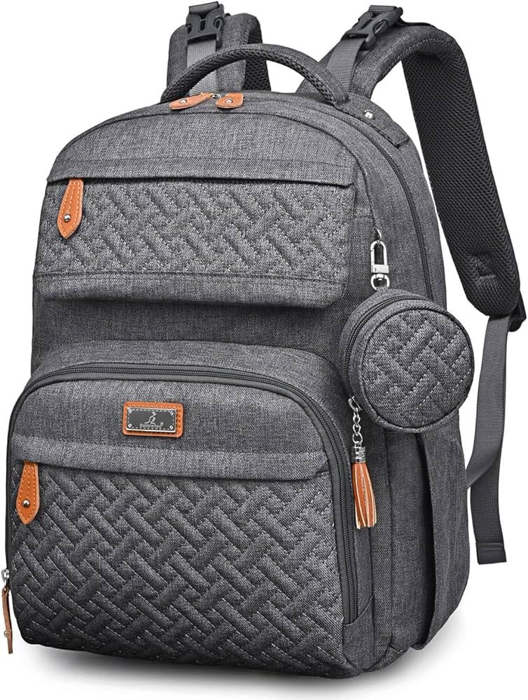 BabbleRoo Diaper Bag Backpack, Travel Backpack with Changing Pad, Pacifier Case & Stroller Straps... | Amazon (US)