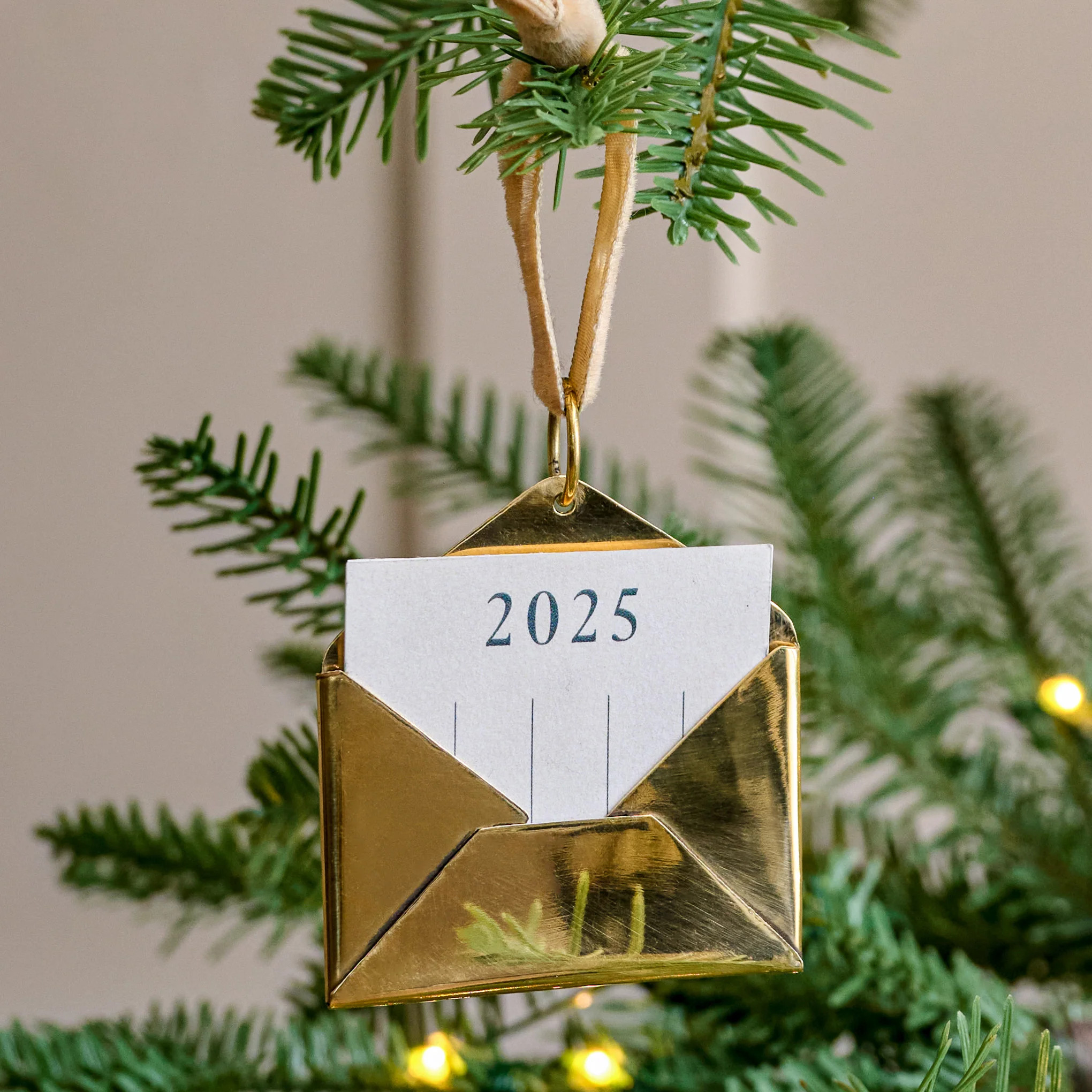 2025 Magnolia Brass Keepsake Envelope Ornament | Magnolia