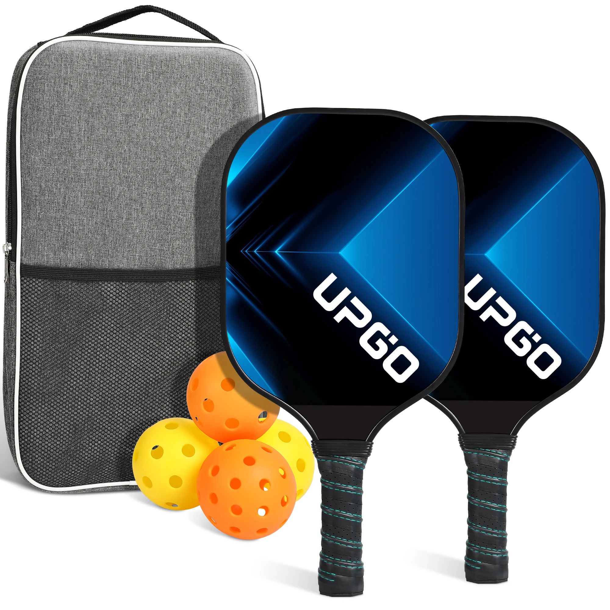 UPGO Pickleball Paddles, Graphite Fiber Polypropylene Honeycomb Core , Pickle Ball Set with 2 Pic... | Walmart (US)