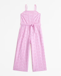eyelet wide leg jumpsuit | Abercrombie & Fitch (US)