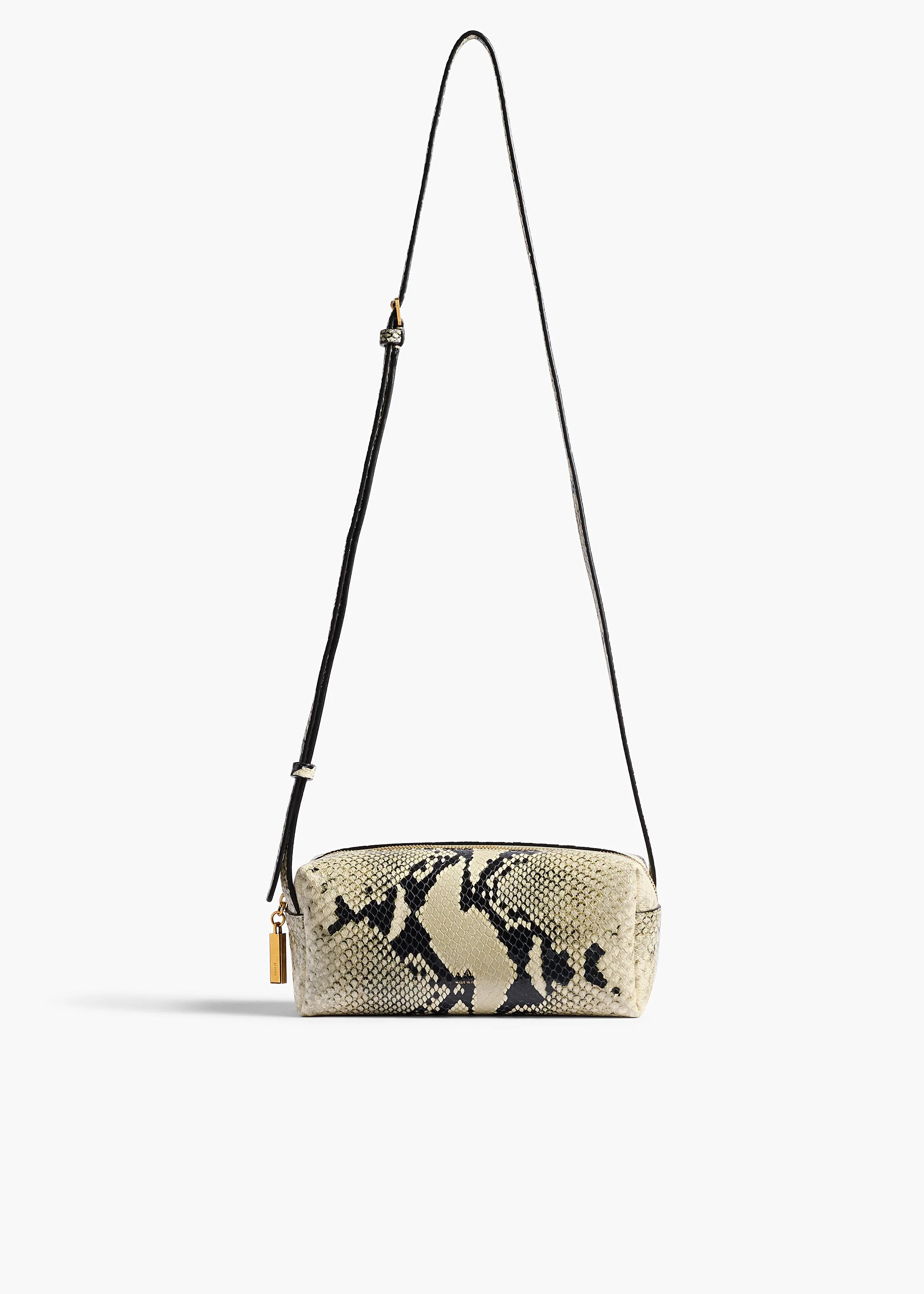 KHAITE - Mini Kye Crossbody Bag In Natural Python-Embossed Leather | Khaite