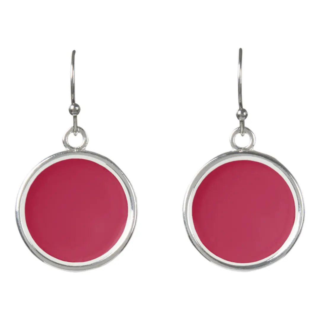 Viva Magenta Solid Color Earrings | Zazzle | Zazzle