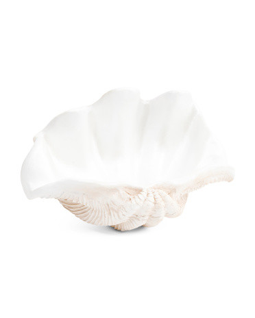 16in Pearlized Clam Shell Decorative Bowl | TJ Maxx
