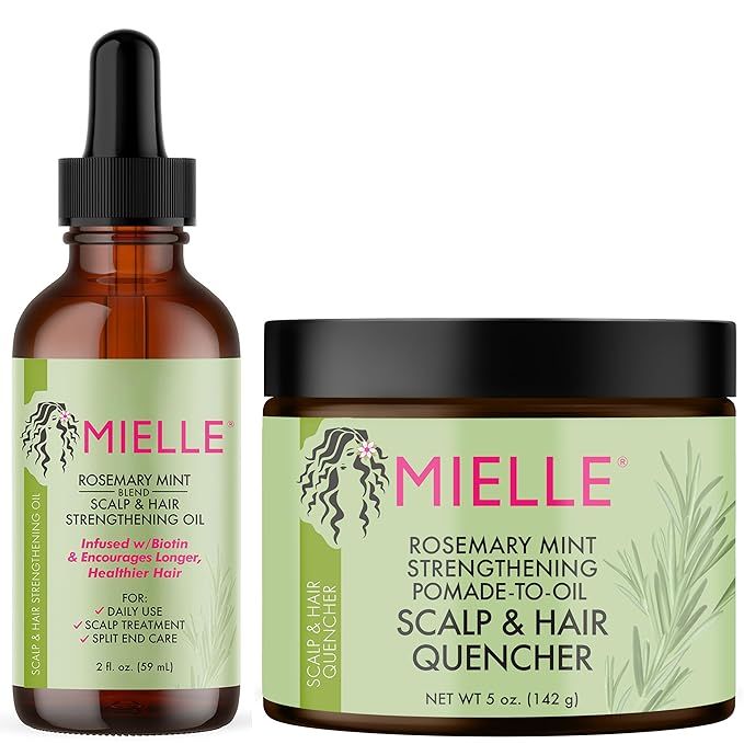 Mielle Organics Rosemary Mint Scalp & Hair Strengthening Oil and Pomade-To-Oil Scalp & Hair Quenc... | Amazon (US)