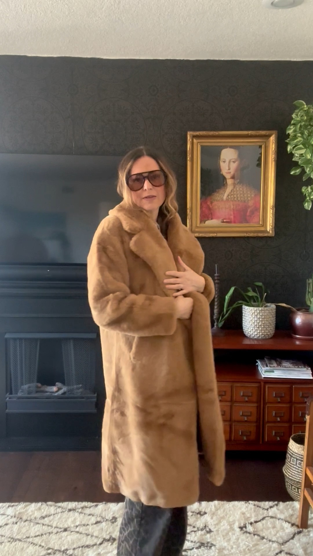 Loving this coat I got for Christmas with my favorite go to base outfit - leopard wide legs jeans and a graphic tee with red lettering 

#LTKootd #LTKOver40 #LTKFindsUnder100