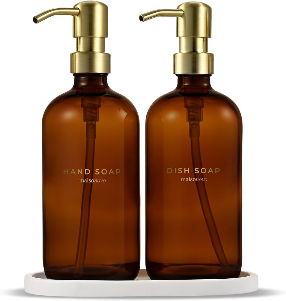 MaisoNovo Kitchen Soap Dispenser Set with Tray - Kitchen Sink Soap Dispenser Pump - Dish Soap Dis... | Amazon (US)