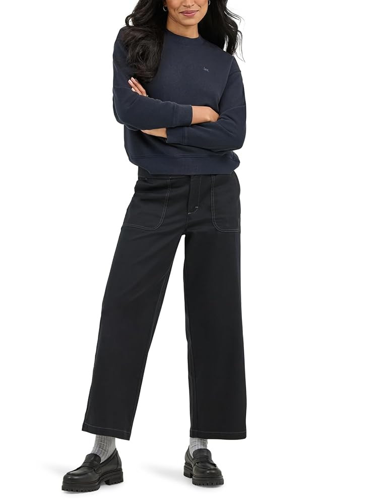 Lee Women's Ultra Lux Comfort Wide Leg Utility Crop Capri Pant | Amazon (US)