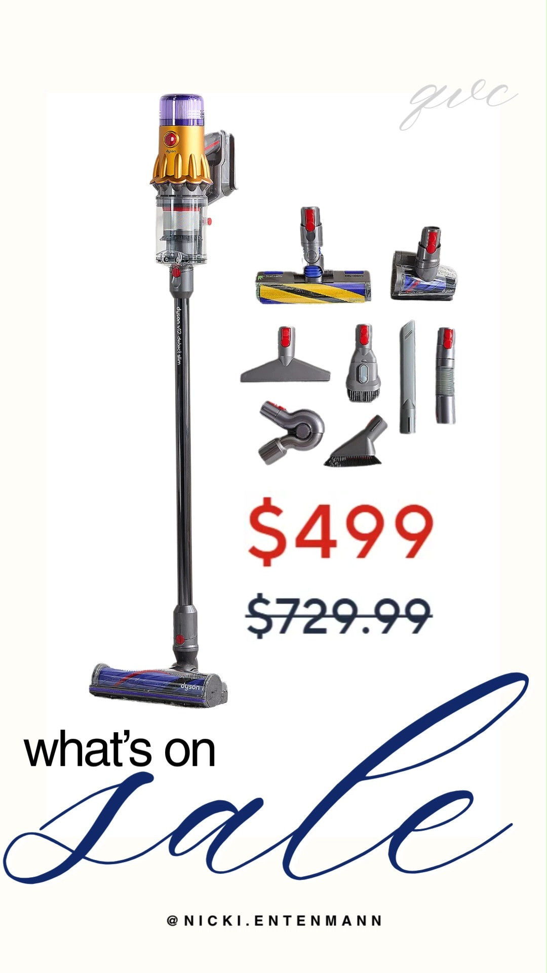 Score an incredible QVC deal on the Dyson V12 Detect Slim Cordless Stick Vacuum bundle. This massive sale includes the lightweight, powerful vacuum alongside a versatile set of seven specialized cleaning tools, perfect for tackling pet hair, tight corners, and different floor types. Upgrade your home cleaning routine today while this premium system is marked down to just $499.

#qvc #qvcdeals #dyson #dysonsale #salealert #homeessentials #cleaninghacks #vacuumcleaner #homefinds #shoppinghaul 

 #LTKmomlife #LTKHome #LTKSaleAlert