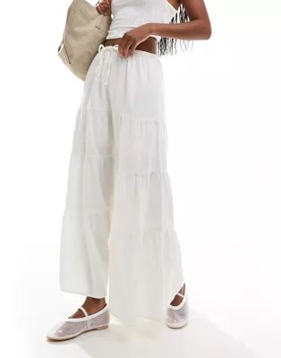 Cotton:On Haven tiered maxi skirt in white | ASOS | ASOS (Global)