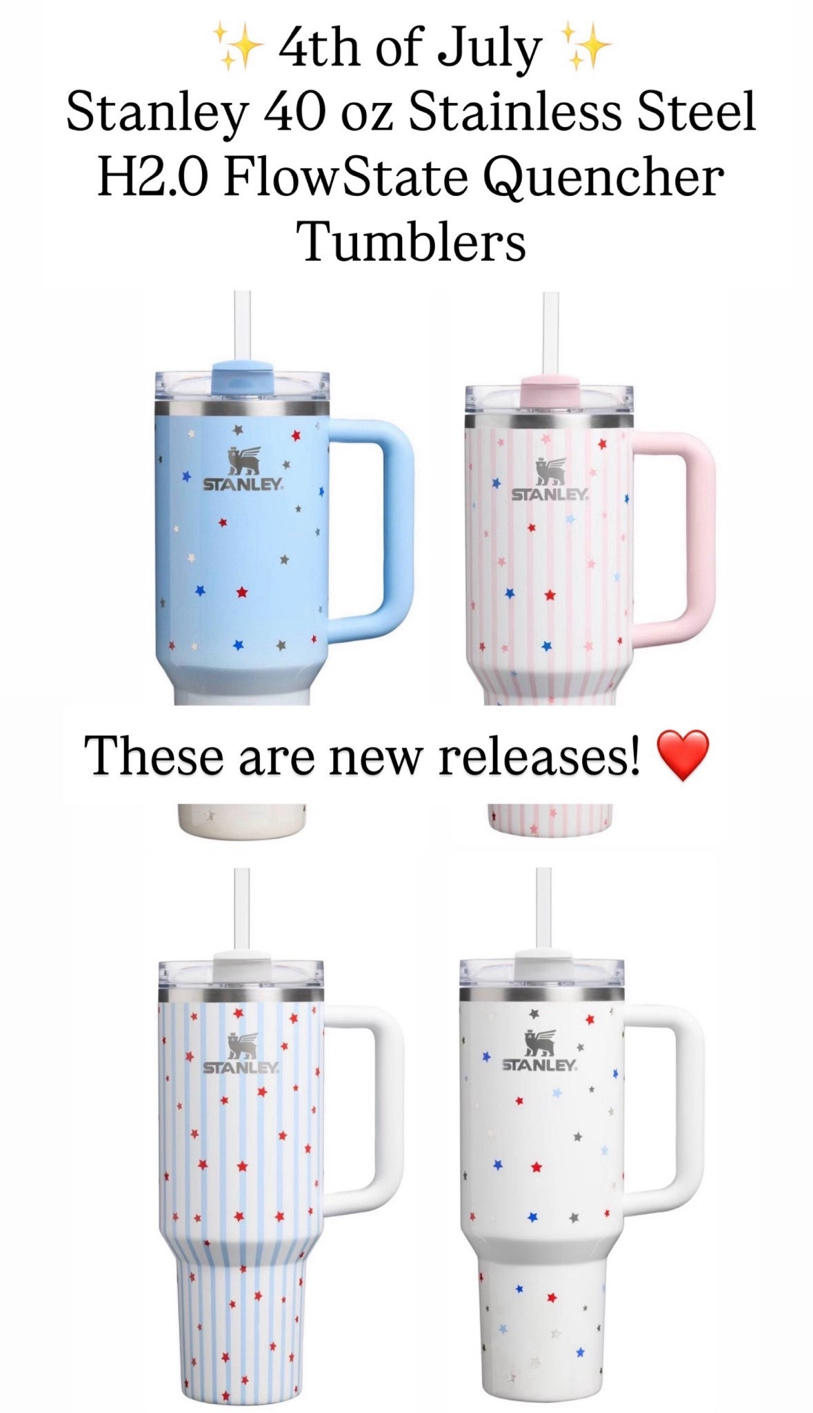 Stanley red, white and blue water bottles

#LTKdayinmylife