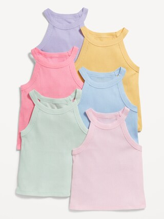 Fitted Halter Tank Tops 6-Pack for Toddler Girls | Old Navy (US)