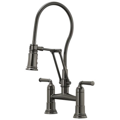 Rook® Articulating Bridge Faucet with Finished Hose | Perigold