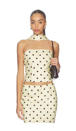 Runaway The Label Blaine Top in Lemon,Chocolate. - size L | Revolve Clothing (Global)