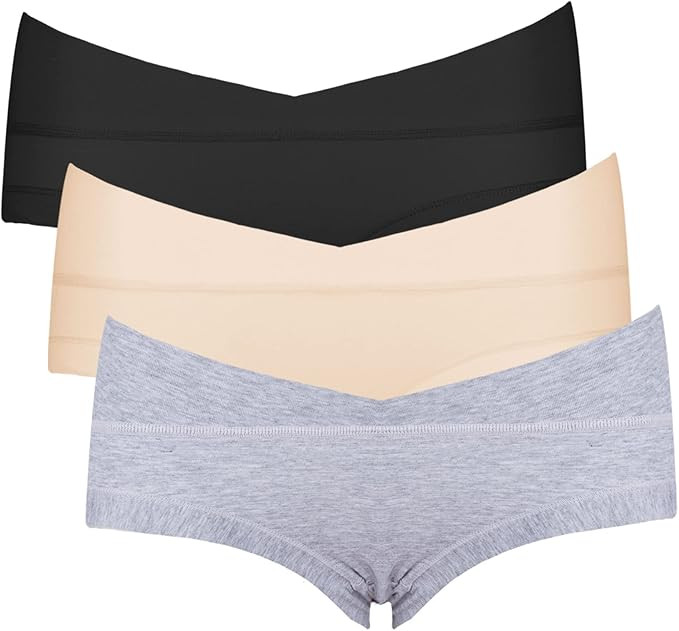 Intimate Portal Maternity Underwear Cotton Pregnancy Postpartum Panties Under The Bump Boyshort B... | Amazon (US)