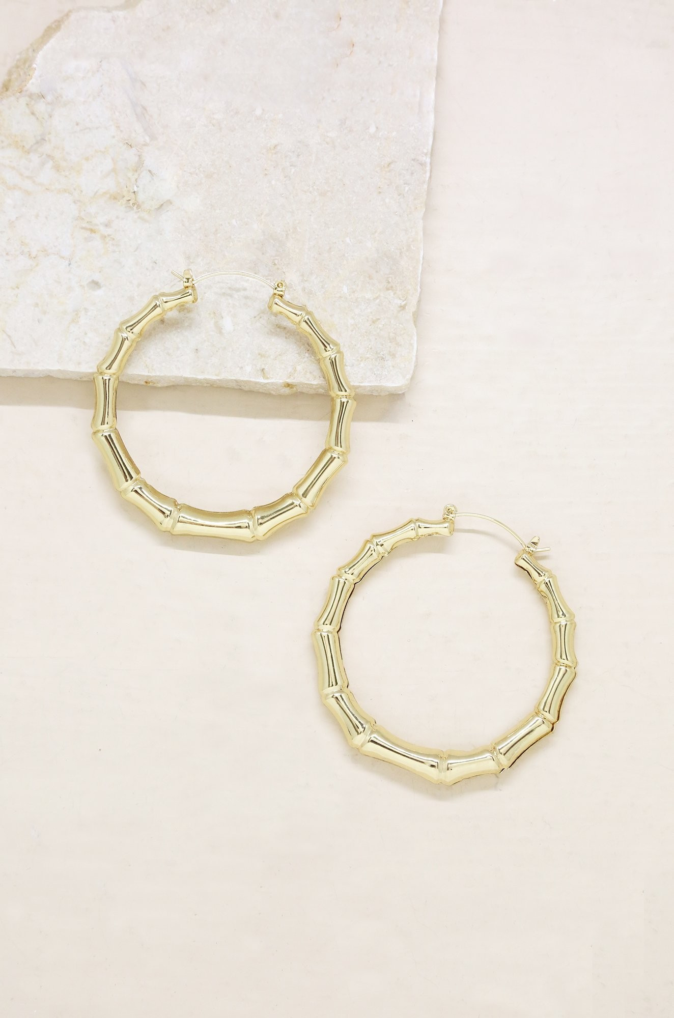 Bamboo 18kt Gold Plated Hoop Earrings | Ettika