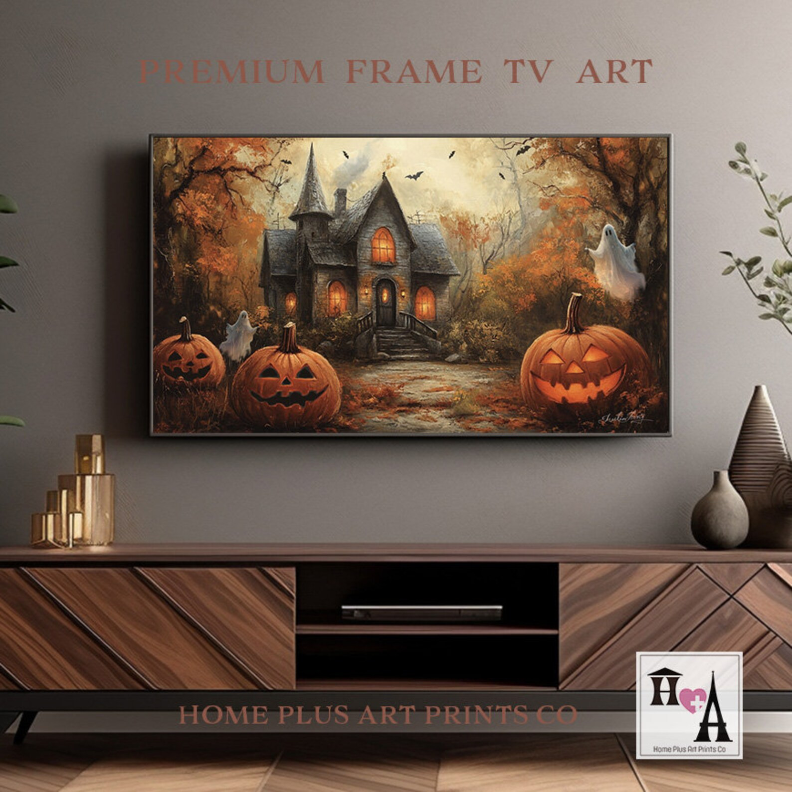 Frame TV Art Halloween, Ghosts Samsung Frame TV Art, Vintage Haunted House, Spooky House Art, Spo... | Etsy (US)