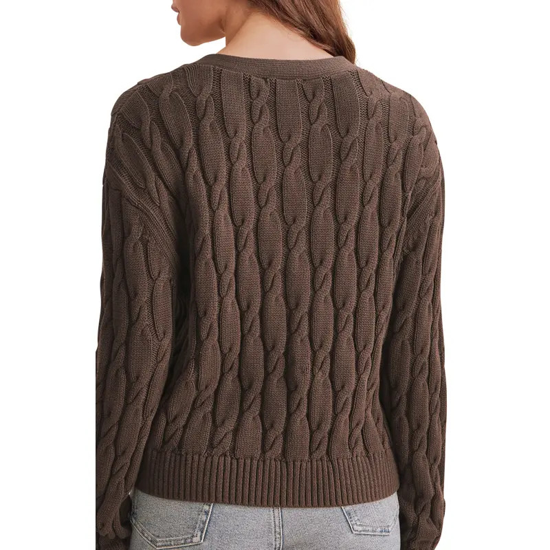 Splendid Rubi Cable Knit Cardigan in Blush Pink at Nordstrom, Size Large | Nordstrom