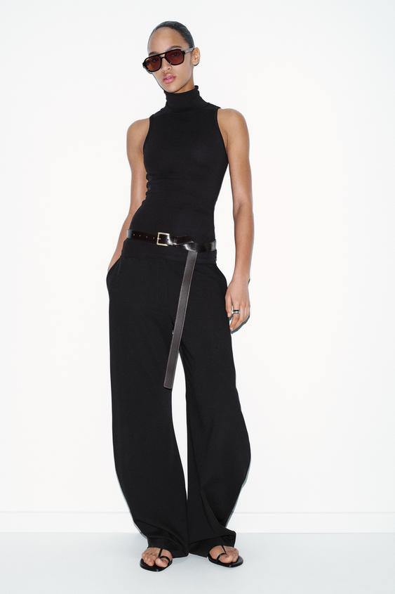 HIGH COLLAR SLEEVELESS TOP | Zara US