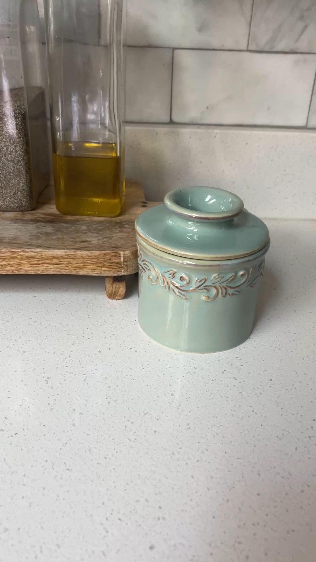 So nice, clean, and presentable 🧈
My video was a tad short to explain much!
Fill with a very small amount of water to seal the butter and you can leave it on the counter so you have soft ready to spread butter🥞


#LTKHome