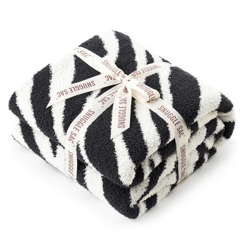 Snuggle Sac Zebra Blanket Black Zebra Print Blanket Twin Size, Ultra Soft Reversible Zebra Throw Blanket for Couch, Sofa & Bed, 60x80 inches | Amazon (US)