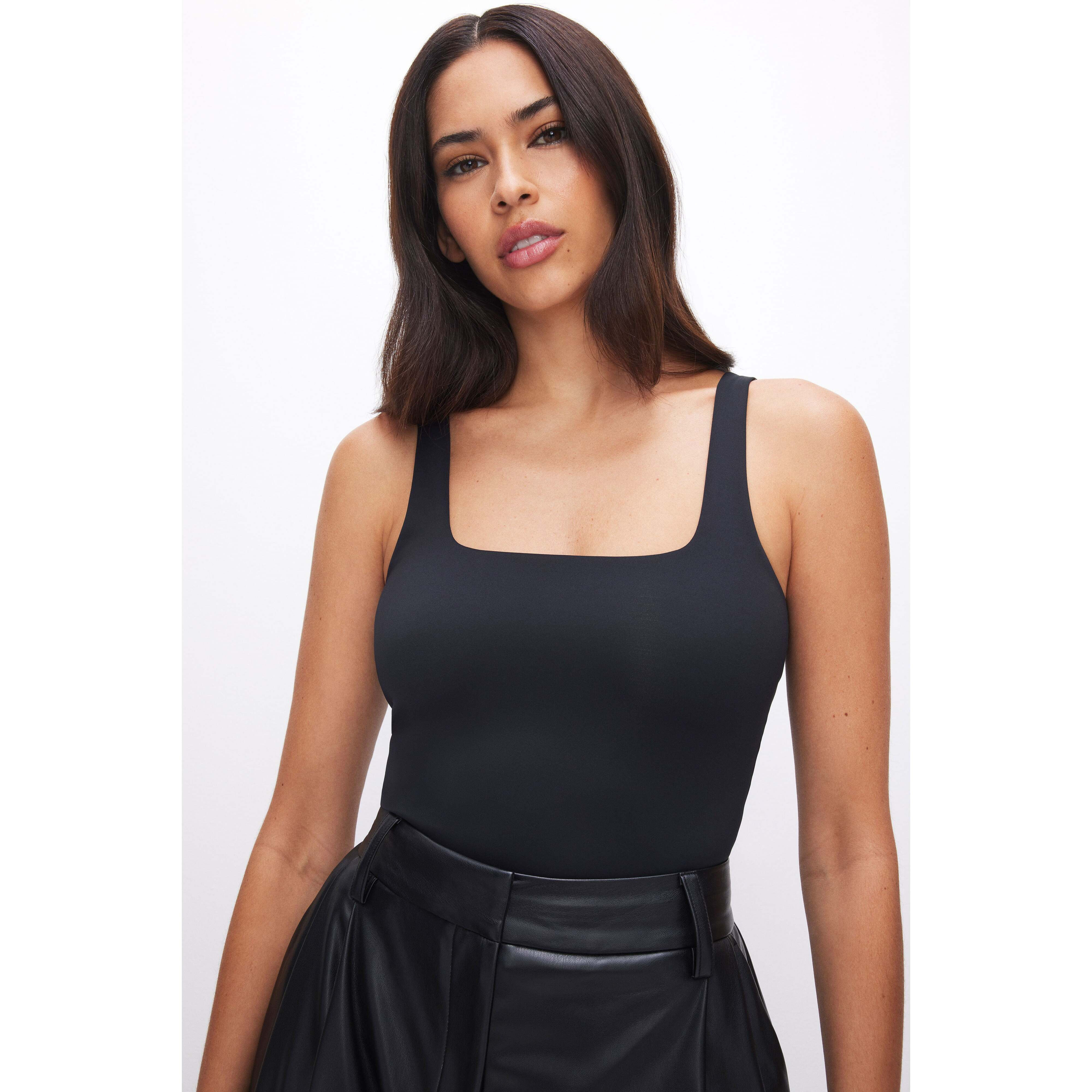 Women's Sculpting Modern Tank Bodysuit | Black, Size XL | Good American by Khlo� Kardashian | Good American