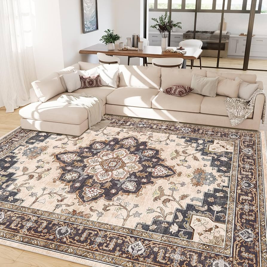 Machine Washable Rugs Nursery Rug 8x10 Cute Girl Non Slip Low Pile Water Repellent Soft Print Pat... | Amazon (US)