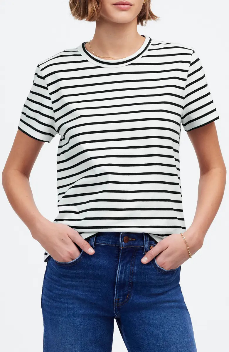 Perfect Stripe Cotton Crewneck T-Shirt | Nordstrom