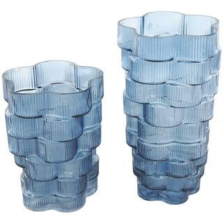 Blue Glass Stacked Flower Shape Vase, 2ct. By Ivory And Iris | Michaels® | Michaels Stores