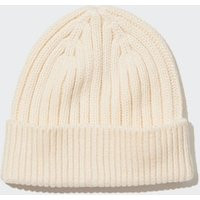 Uniqlo - Heattech Ribbed Beanie Hat - Off White - One Size | UNIQLO (UK)