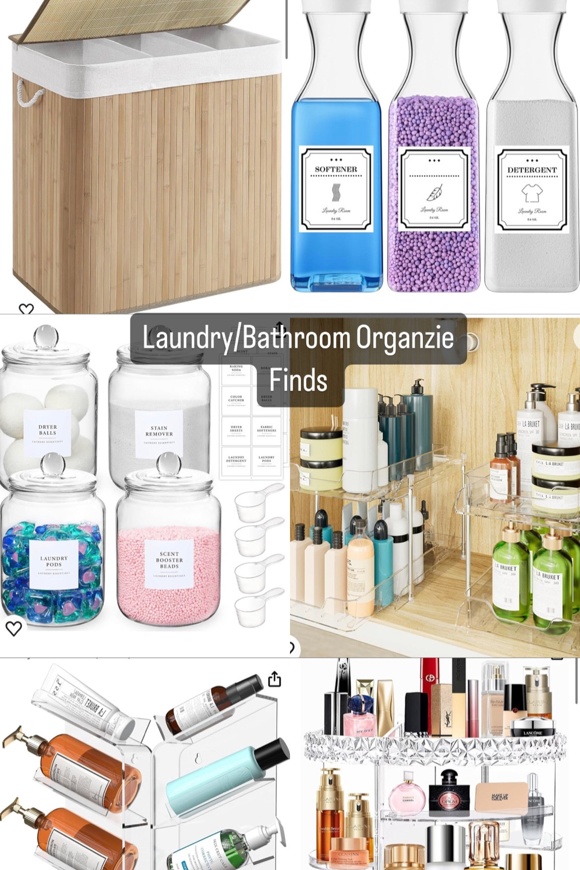 Laundry/Bathroom Organize Finds 

#amazonorganize #organizeinspo #laundryorganization #bathroomorganization 