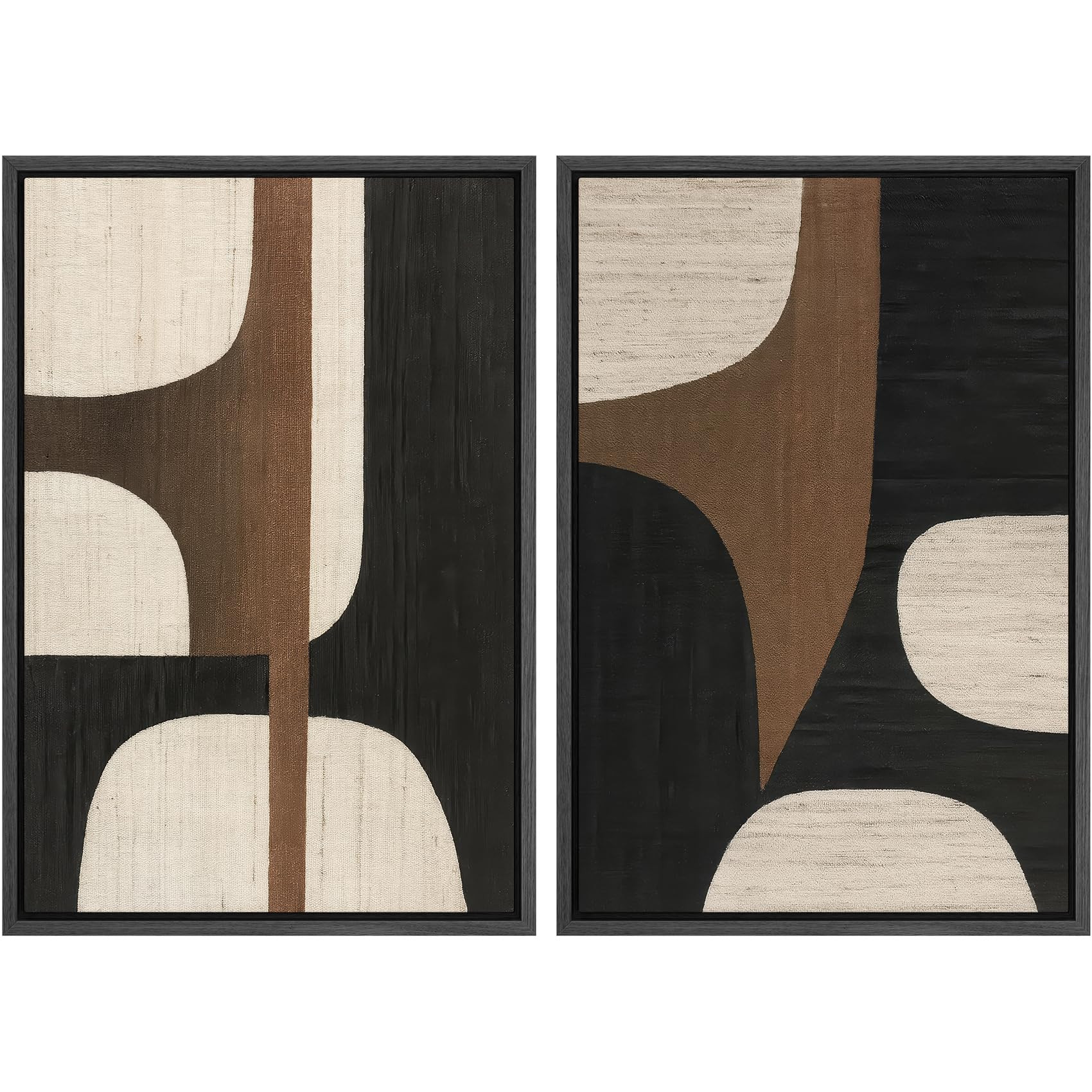 SIGNWIN Framed Canvas Print Wall Art Set Geometric Mid-Century Spiral Collage Abstract Shapes Coz... | Amazon (US)